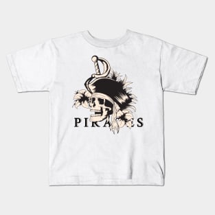 pirates skull head Kids T-Shirt